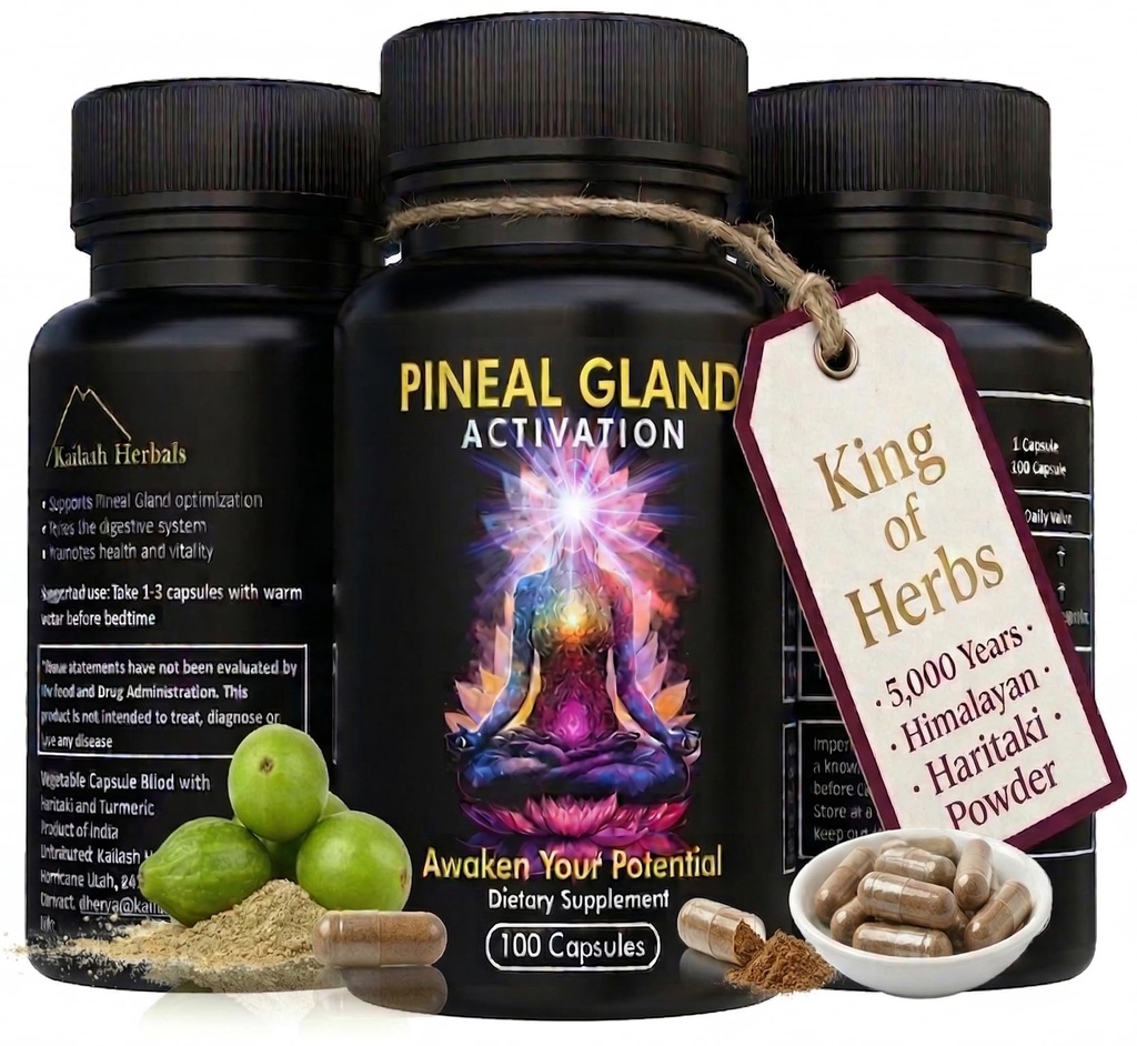 Integratore di attivazione del Gland Pineale - Supporta la decalcificazione, il Terzo risveglio dell'occhio, l'Intuizione e la Clarity Mentale - 100 capsule vegane