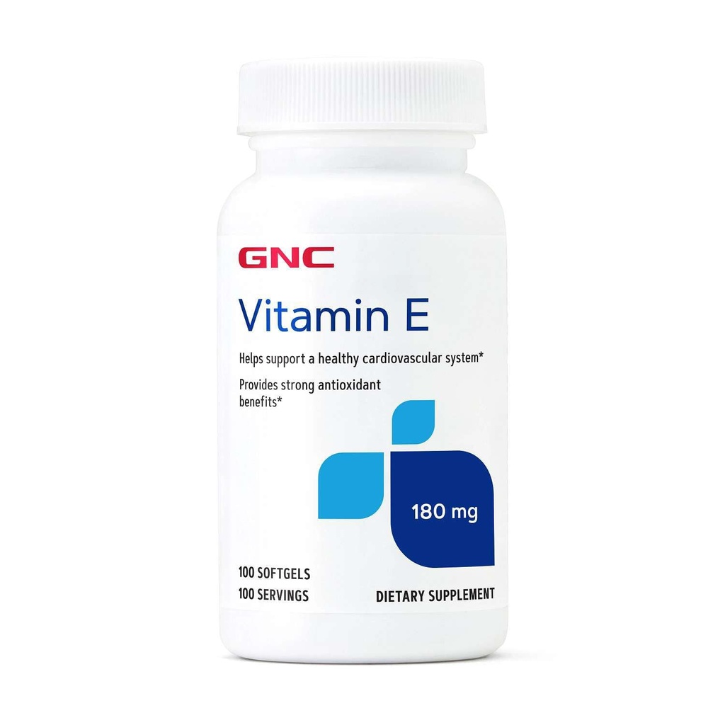 GNC Vitamin E 200mg Supplement, unterstützt ein gesundes Herz-Kreislauf-System, 100 Portionen