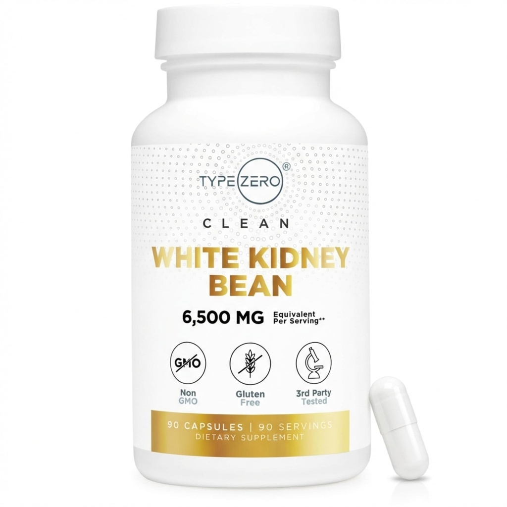 Tipo Zero Clean White Kidney Bean Capsule (6.500 MG Equivalent Per Serving, 90 Count) - Non-GMO, Gluten Free