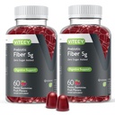 Viteey Prebiotic Fiber Gummies per Adulti, 5g - Gut Health & Digestive Soluble Fiber Supplement Gummies - Zero Sugar Aggiunto, Vegan, Gluten-Free - 120 Count