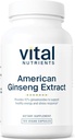 Vital Nährstoffe - American Ginseng - Energieunterstützung - Mentale und körperliche Endurance - 100 Vegetarische Kapseln pro Flasche - 250 mg