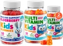 DR. MORITZ Healthy Kids' Essentials Pack - Kinder Elderberry Gummies (60 Count) mit Multivitamin (120 Count)