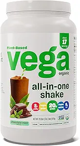 Vega Organic All-in-One Vegan Protein Powder, Menta di Cioccolato - Superfood Ingredienti, Vitamine per Supporto Immunità, Keto Friendly, Pea Protein per Donne & Uomini, 1.6 lbs (Packaging May Vary)