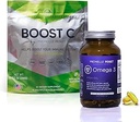 Olio di pesce Softgels & Vitamina C Blend, Vitamina Premium C Polvere & Omega-3 Protocollo, Energy Boosting, Vegan, senza glutine (1-mese di alimentazione)