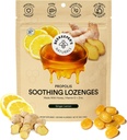 Gocce di tosse di limone di zenzero di miele di soothing dell'apicoltore - Supporto immunitario con vitamina D, Zinco e Propolis Tradimento Lozenges, 14 Ct