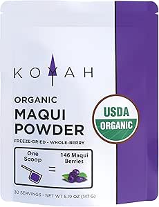 KOYAH - Bio Maqui Berry Powder 30 Servierungen (1 Scoop = 146 Beeren oder 1/8 Cup Fresh), Chile Grown, Freeze-Dried, Ganzbeeren Pulver