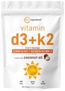 Micro Ingredienti Vitamina D3 2000 IU + K2 MK-7 50 mcg, 300 Softgels | Virgin Coconut Oil | 2-in-1 Supporto | Facile da ingoiare, Non OGM