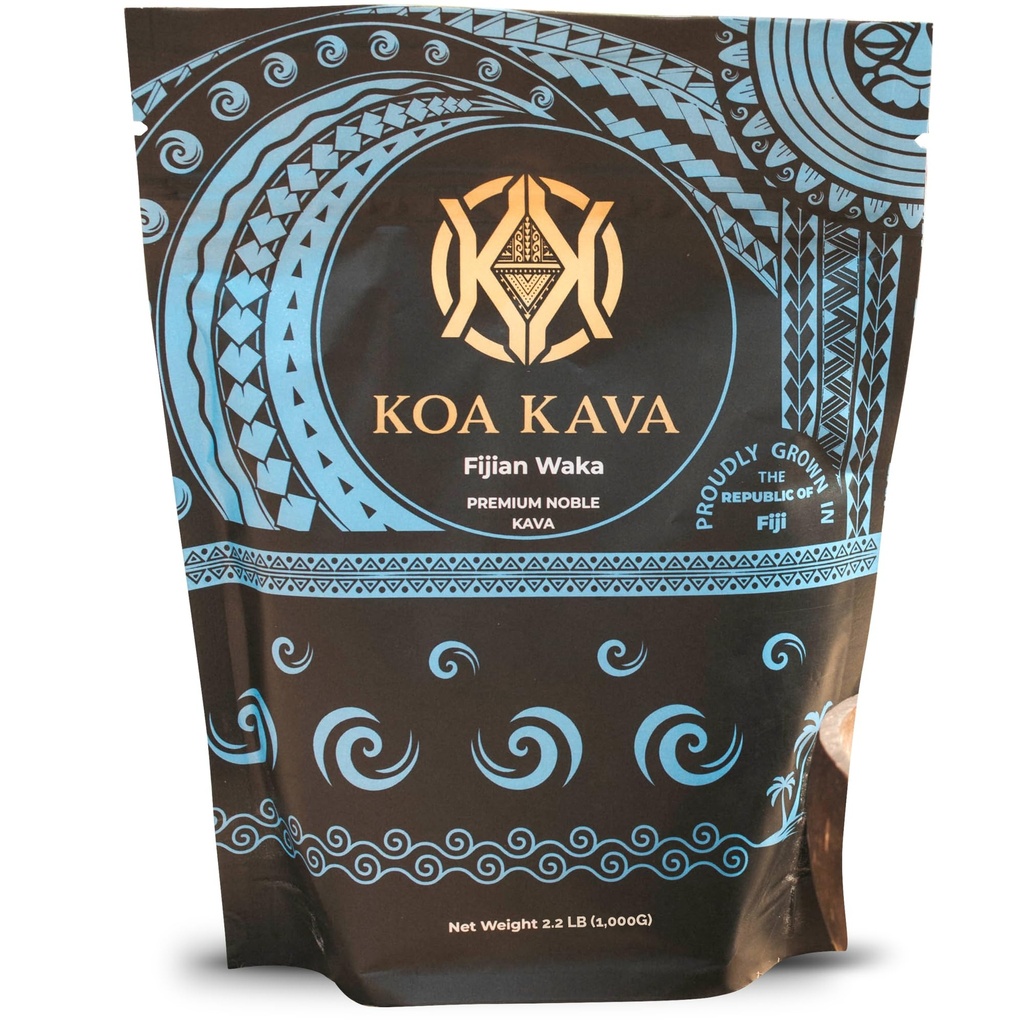 Koa Kava Fiji Kava Poudre- Noble Loa Waka Root Balanced and Mellow Feel (1 KG, 2.2LB)