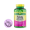 Générique Spring Valley Folate 1,333 mcg DFE, Acide folique 800 mcg, 400 comprimés - Supplément diététique, amélioration de la santé des femmes, métabolisme et soutien cardiaque - ensemble avec+ Sticker Dri Store