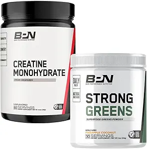 BARE PERFORMANCE NUTRITION BPN Créatine Monohydraté et vert fort Bundle