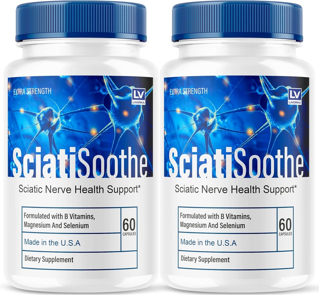 LIVORKA (2 Pack) Sciatisoothe - Sciatisoothe Supplement, Sciati Soothe, Sciatisoothe Vitamine, Sciatisooth, Sciati Soothe Supplement, Sciati Soothe Capsules, Sciatic Soothe, 120 Kapseln für 2 Monate