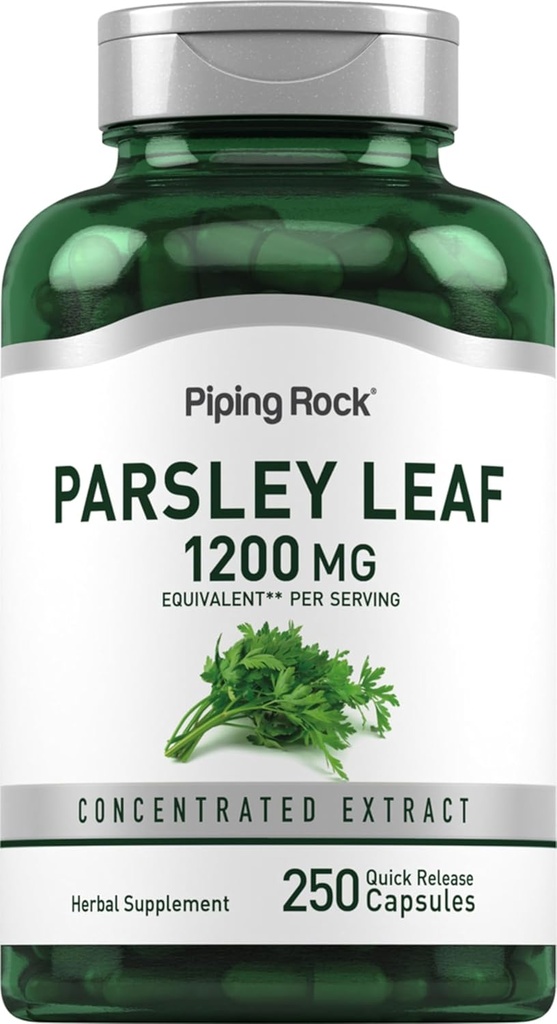 Piping Rock Parsley Supplemento capsule | 1200mg | 250 pillole | Herb Leaf Extract | Non-GMO, Gluten Free