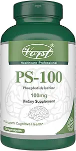 Phosphatidylserine 100mg 120 Vegan Kapseln (PS-100) | Hilft kognitiven Gesundheit, Fokus und Konzentration | Memory Support...