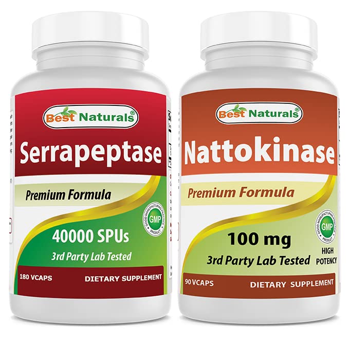 Best Naturals Serrapeptase 40000 SPUs & Nattokinase 100 Mg