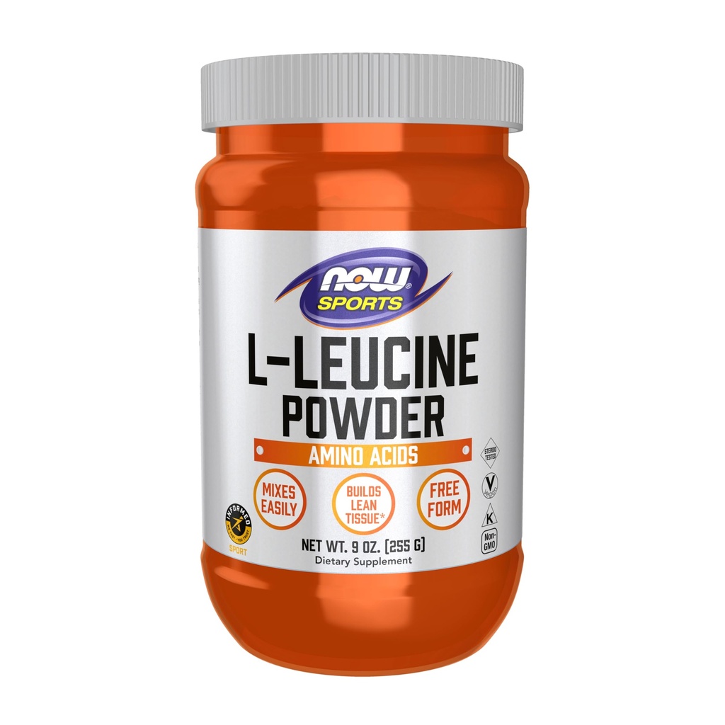 NOW Alimenti Nutrizione sportiva, Polvere di L-Leucina, Costruisce tessuto magro*, Aminoacidi, 9-Oncia