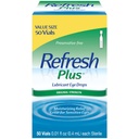 Refresh Plus Lubricant Eye Drops, Konservierungsfrei, 0,01 Fl Oz Single-Use Container, 50 Count, Verpackung Mai Vary
