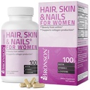 Bronson Capelli, Pelle & Unghie con Biotina Supplemento di vitamina Extra Forza per le donne, 100 capsule