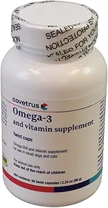 Oméga-3 et supplément de vitamine Twist Caps pour petits chiens et chats 60 ct