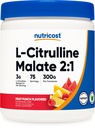 Nutricost L-Citrulline Malat 2:1 (300g) Obst-Punch - Workout-Unterstützung, Muskelleistung, Nitric Oxid Booster - Fitness-Ergänzungs-Pulver, 75 Portionen