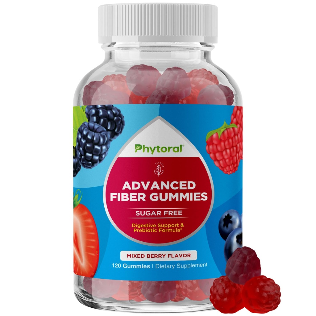 Gummie di fibre per adulti - Chicory Root Supplemento con supporto prebiotico per la salute Gut & Digestive - Capsule digestione solubili per il regolamento di Stomach & Immune Aid - Sugar Free & Vegan - 120 Count