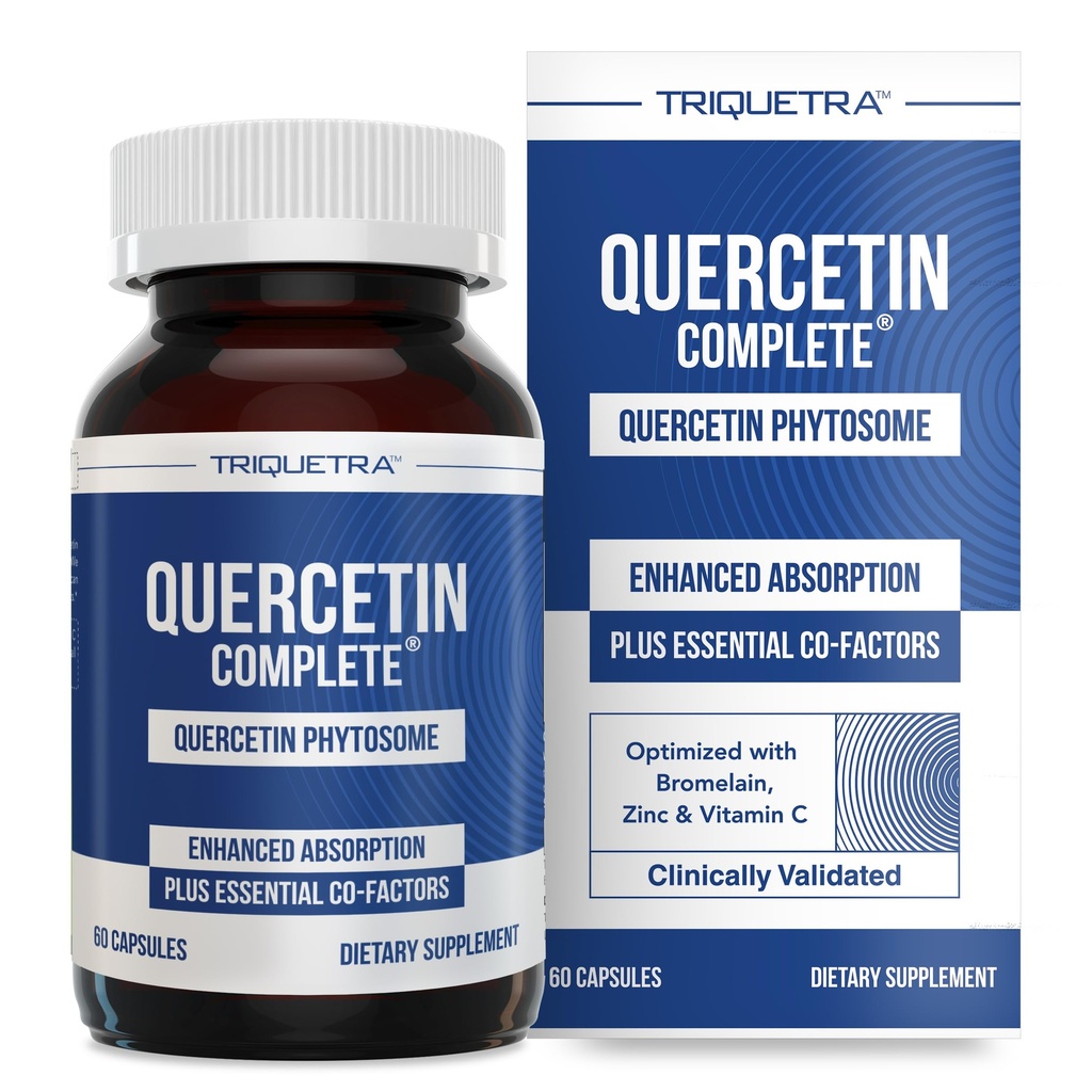 Quercetin Complete® Quercetin Phytosome con 50X ad alto assorbimento, Clinically Proven & Patented Quercefit – La forma più efficace di Quercetin – Migliorato con Bromelain, Zinc & Vitamin C (60 capsule)