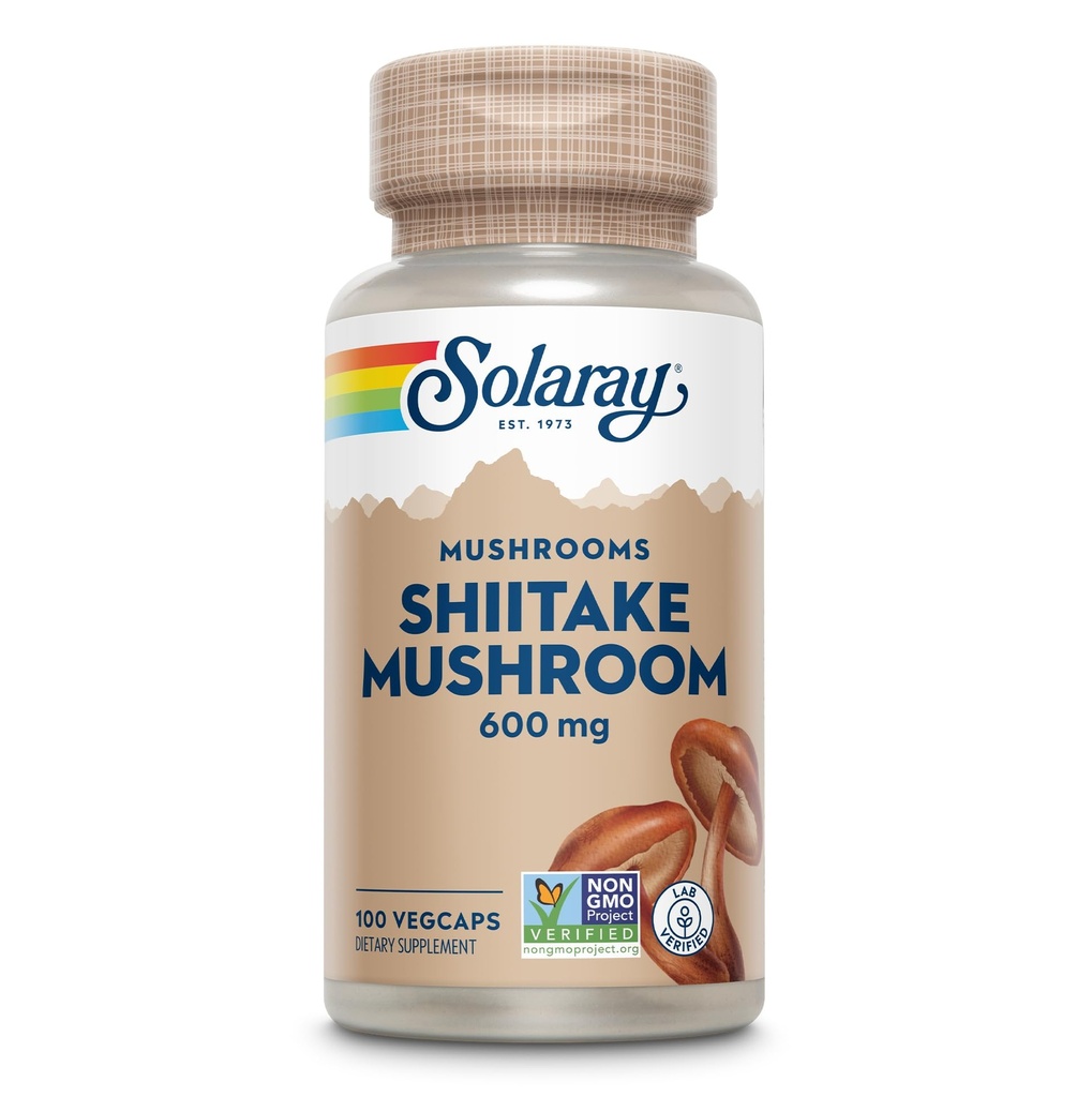 SOLARAY Shiitake Pilz 600 mg | 100 Count