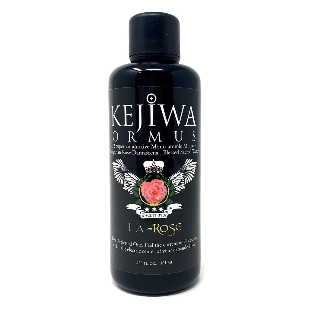 Kejiwa I A-Rose Ormus: Minerali d'oro mono-atomici Infuso con Damascena Organic Rose | Supplemento di consapevolezza spirituale per l'attivazione del chakra del cuore 3.4 fl oz