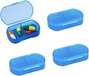2PCS caso di pillole per il piccolo organizzatore di pillole 4PCS portatile viaggio tutti i giorni contenitori AM & PM Mini scatola di pillole Vitamina, olio di pesce, titolare supplemento