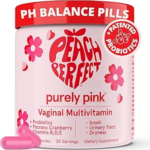 Pure Pink Prebiotic & Probiotics für Frauen Multivitamin, Vaginal Health Cranberry Supplement Vitamins, Unterstützt pH Balance, Feminine Care, Urinary Tract Health, Gesunde Flora und Odor, 30 Portionen
