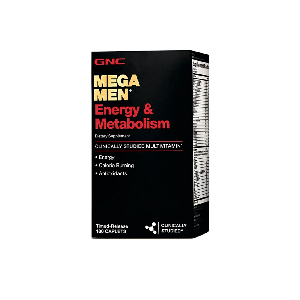 GNC Mega Men Energy & Metabolism Multivitamin | Erhöhte Energie und Kalorienverbrennung | 180 Zähler