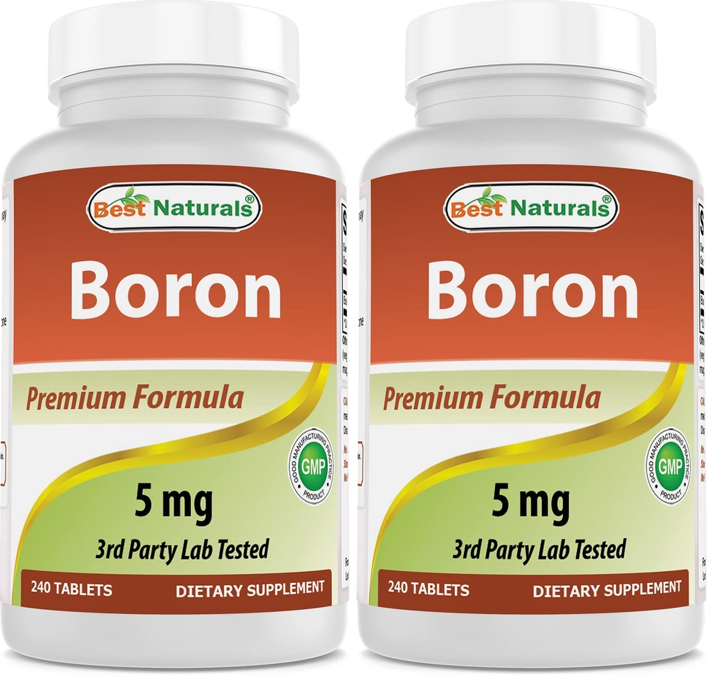 Meilleurs suppléments de bore naturels 5 mg 240 comprimés (240 Nombre (paquet de 2))