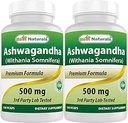 Migliore naturali Ashwagandha estratto 500 Mg 120 capsule (pacchetto di 2)
