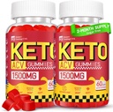 Gummies de vinaigre de cidre de pomme - 1 500MG Gummies de vinaigre de cidre de pomme pour les hommes - Vinaigre à la mère, probiotiques, vitamines B6 B12 pour la digestion de Gut - Vegan & Non-GMO, 2 Pack