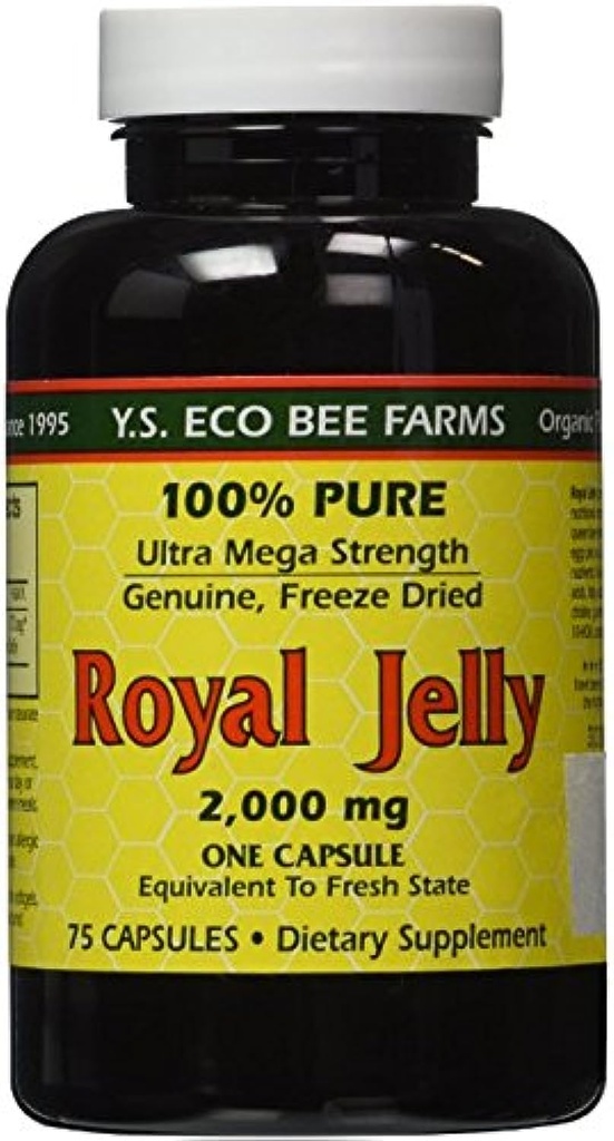 YS Eco Bee Farms Royal Jelly 2.000 mg - 75 Kapseln (Pack von 2)