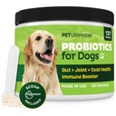 Animal Ultimates Probiotiques pour chiens – Probiotiques pour chiens de 22 espèces pour le soutien digestif et la récupération des antibiotiques – Supplément de peau et de manteau, améliore la vitalité – fournitures de santé pour chiens (1 paquet)