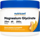 Poudre de glycinate de magnésium (Peach Mango, 250 grammes) - Glycinat de magnésium (sous forme de bisglycinate)