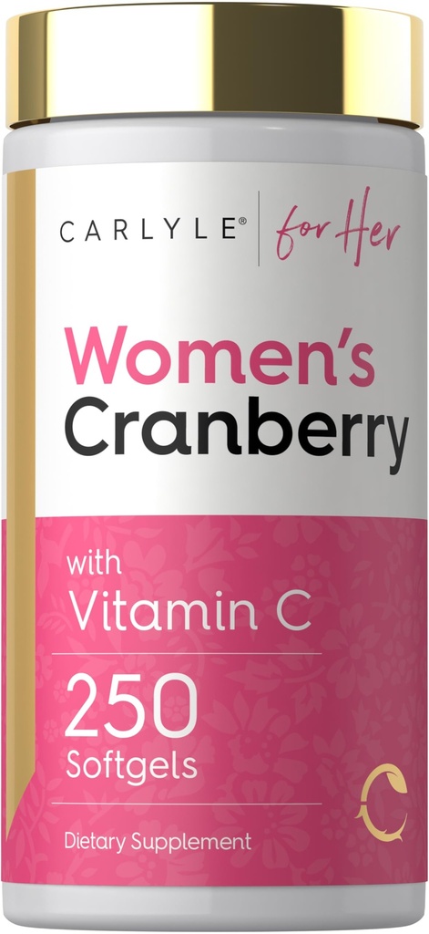 Carlyle Cranberry Pillen für Damen | 250 Softgels | Konzentrierte Extraktergänzung mit Vitamin C und E | Non-GMO, Gluten Free | für Sie