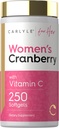 Pillole di mirtillo per le donne | 250 Softgels | Supplemento di estratto concentrato con vitamina C ed E | Non-GMO, Gluten Free | per lei