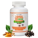 Integratore curcuma curcuma curcuma con zenzero, cannella di Ceylon e pepe nero Complesso 5 in 1 Formula, Curcuma Longa, Assorbimento Max, 1000 mg, 120 capsule di Estratto di erbe