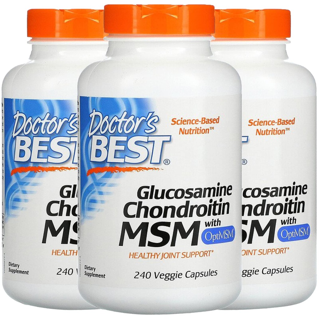 Doctor's BEST, (3 Pack Glucosamin Chondroitin MSM mit OptiMSM, 240 Veggie Caps