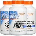 Meilleur médecin, (3 packs de glucosamine Chondritine MSM avec OptiMSM, 240 capsules de Veggie