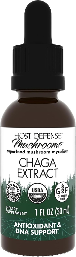 Host Defense Chaga Extract - Immunsystem-Supplement - Chaga Pilze für Antioxidantien-Aktivitätsunterstützung - Flüssige Ernährungsergänzung - 1 fl oz (30 Portionen)*