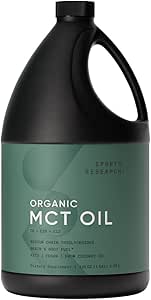Ricerca sportiva Keto MCT Olio da Coconuts Organici - Grassy Acid Fuel for Body + Brain - Triple Ingredient C8, C10, C12 MCTs - Perfetto in Caffè, The, &amp; More - Non-GMO & Vegan - Non aromaed (128 Oz)
