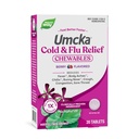Nature's Way Cold+Flu Relief, Umcka, raccourcit la durée et réduit la gravité, le soulagement multisymptômes, homéopathique, phényléphrine libre, non somnolent, aromatisé aux baies, 20 comprimés à croquer (paquetage mai Vary)