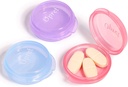 Opret Small Pill Box (3 Pcs), Cute Pill Case Portable per Pocket Purse Briefcase Travel Pills Box Medicine Storage Container Earplug Case (Rose&Blue&Purple)
