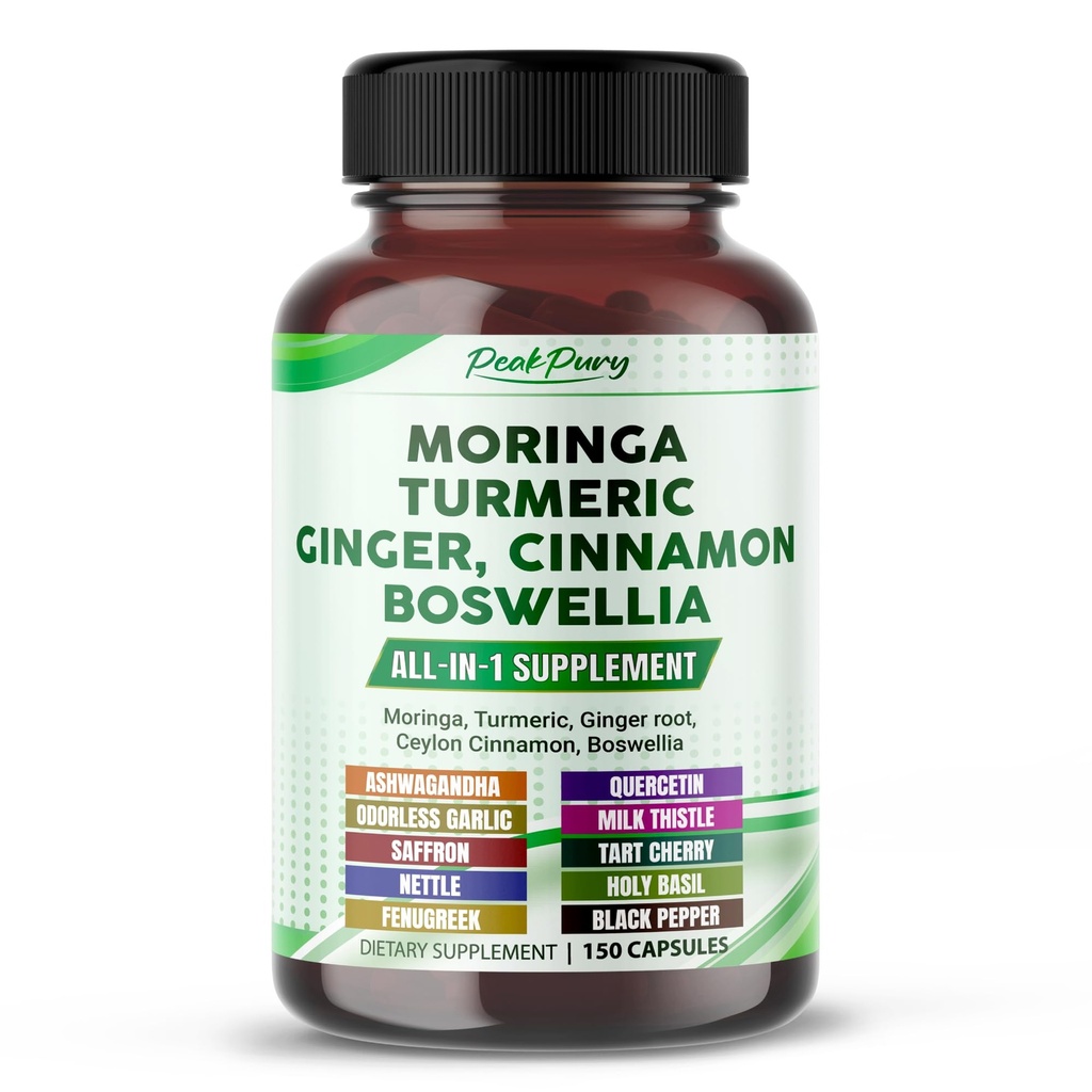 Moringa, Turmeric, Ginger Root, Ceylan Cinnamon, Boswellia - Fabriqué aux États-Unis