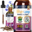 Bright Lungs - Supplément de soutien au désintoxication pulmonaire pour aider à maintenir la santé pulmonaire et respiratoire globale - Grindelia, Lobelia, réglisse, cerise sauvage et plus!