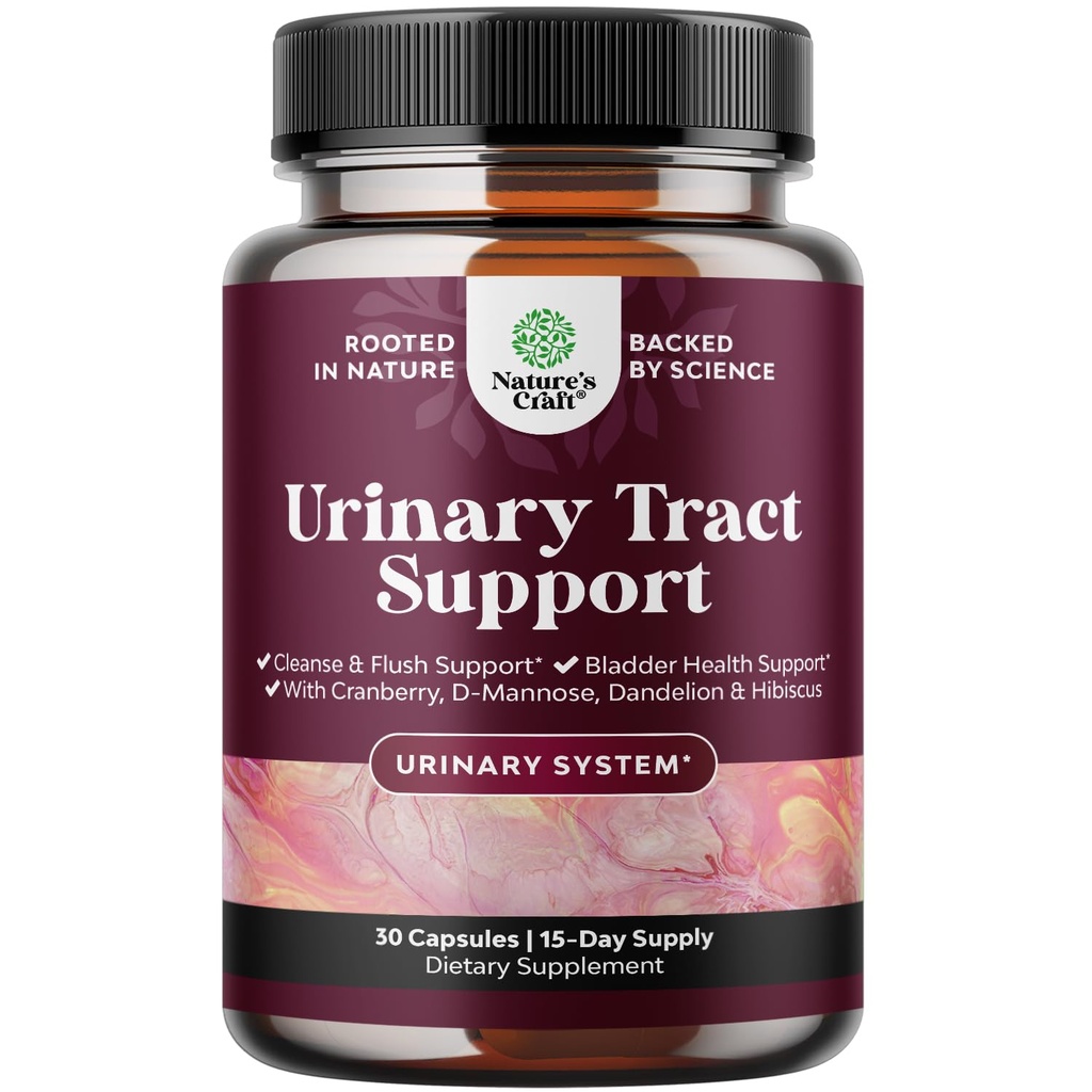 D Mannose Kapseln für Urinary Tract Health - High Potency D-Mannose mit Cranberry Juice Powder & Dandelion für Urinary Tract Health für Frauen Fast Acting Super Concentrated Cranberry - 30 Kapseln