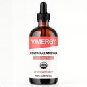 Vimergy USDA Organic Ashwagandha Liquid Extract, 57 Servings –Stress Supplement Drops – Adaptogen - Supporta la funzione cognitiva – Sleep Support – Alcohol-Free, Non-GMO, Vegan & Paleo Friendly (115 ml)