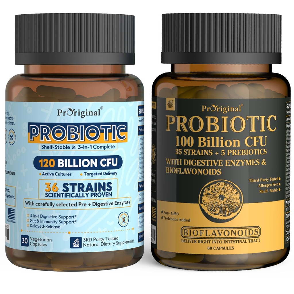 Probiotic 100 Billion CFU + 120 Billion CFU für gut & Verdauungs-Gesundheit, Vegan Acidophilus Probiotic Supplement